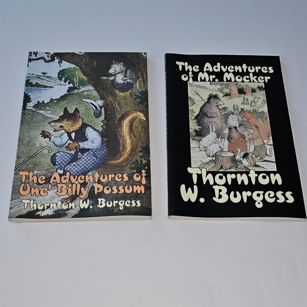 2 Thornton W Burgess PBK Book Lot Adventures of Unc' Billy Possum Mr. Mocker